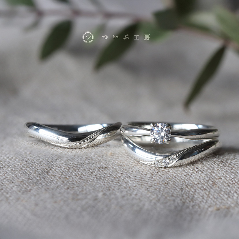 婚約指輪と結婚指輪の3本セットリング“やくそく”