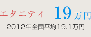 エタニティ19万円 2012年全国平均19.1万円