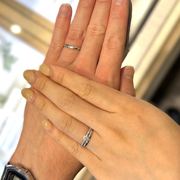 ビジュピコ なんばパークス店_試着写真（結婚指輪・婚約指輪）