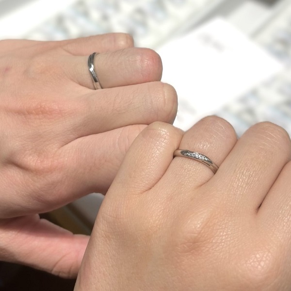 銀座ダイヤモンドシライシ ららぽーと湘南平塚店_試着写真（結婚指輪・婚約指輪）