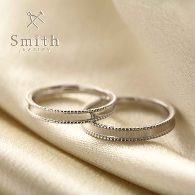 【Smith】手作り結婚指輪　オプションのミルグレイン加工でアンティーク調に！